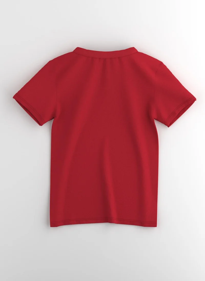 Nautinati Red Boys' Pack of 2 Cotton Dino Printed T-shirts for Men | Best Price UAE